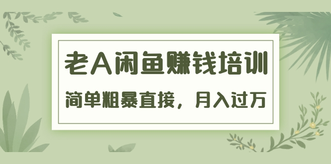 《老A闲鱼赚钱培训》简单粗暴直接，月入过万真正的闲鱼战术实课（51节课）-52资源库