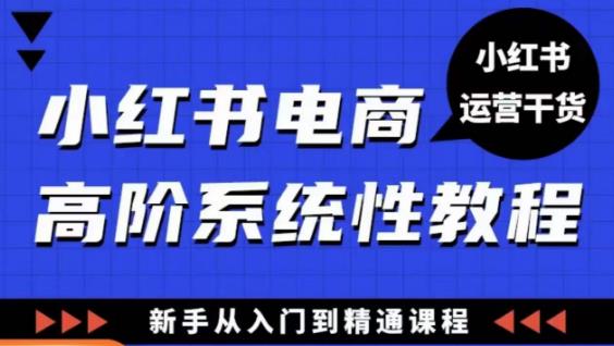 小红书电商高阶系统教程，新手从入门到精通系统课-52资源库