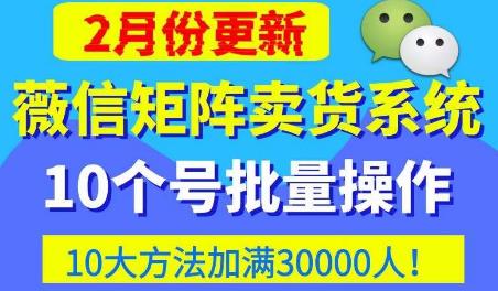 微信矩阵卖货系统，多线程批量养10个微信号，10种加粉落地方法，快速加满3W人卖货！-52资源库