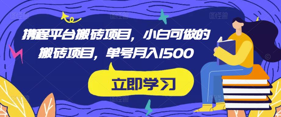 携程平台搬砖项目，小白可做的搬砖项目，单号月入1500-52资源库