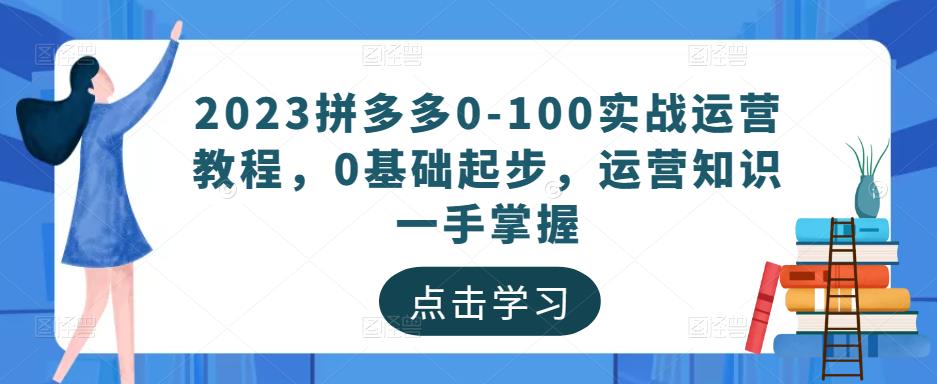 2023拼多多0-100实战运营教程，0基础起步，运营知识一手掌握-52资源库