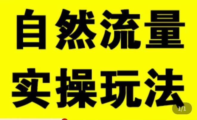 拼多多自然流量天花板，拼多多自然流的实操玩法，自然流量是怎么来的，如何开车带来自然流等知识-52资源库