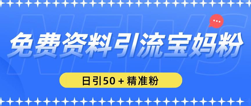 免费资料引流宝妈粉，日引50+精准粉【揭秘】-52资源库