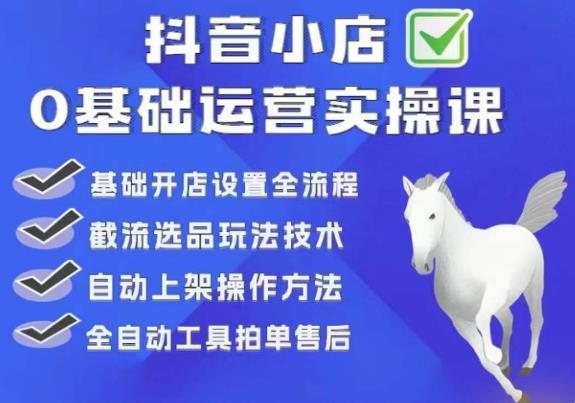 白马电商·0基础抖店运营实操课，基础开店设置全流程，截流选品玩法技术-52资源库