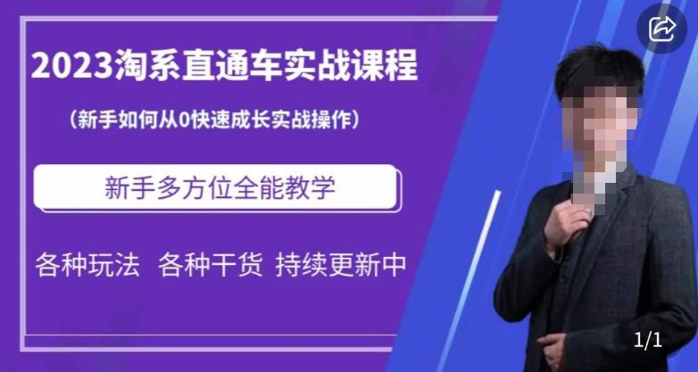 2023淘系直通车保姆式运营讲解，新手如何从0快速成长实战操作，新手多方位全能教学-52资源库