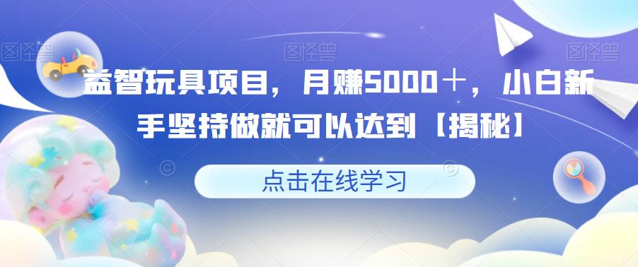 益智玩具项目，月赚5000＋，小白新手坚持做就可以达到【揭秘】-52资源库