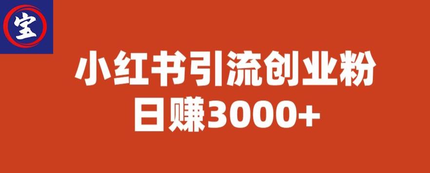 宝哥小红书引流创业粉，日赚3000+【揭秘】-52资源库