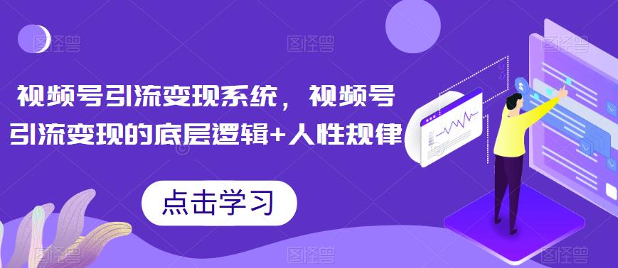 视频号引流变现系统，视频号引流变现的底层逻辑+人性规律-52资源库