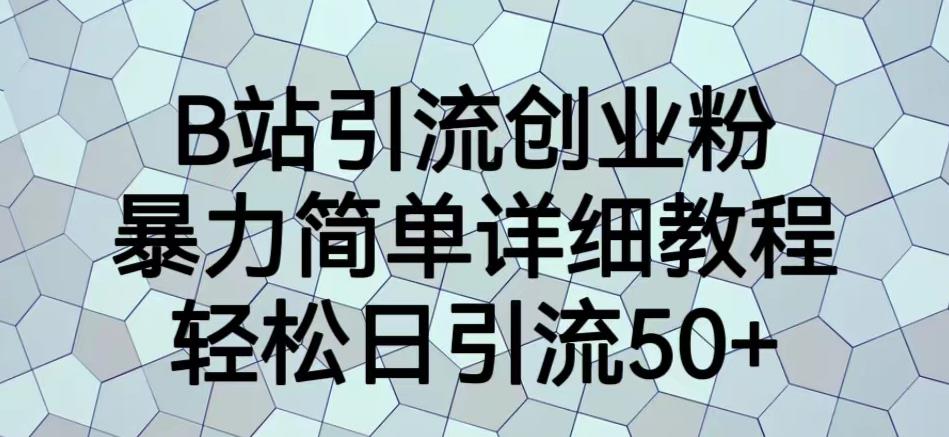 B站引流创业粉，暴力简单详细教程，轻松日引流50+【揭秘】-52资源库