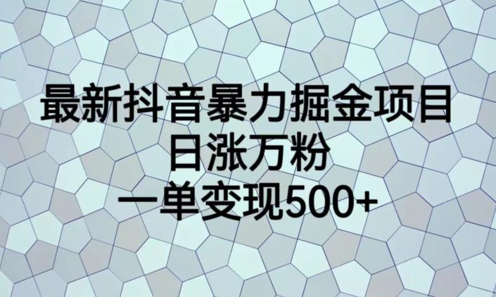 最新抖音暴力掘金项目，日涨万粉，一单变现500+【揭秘】-52资源库