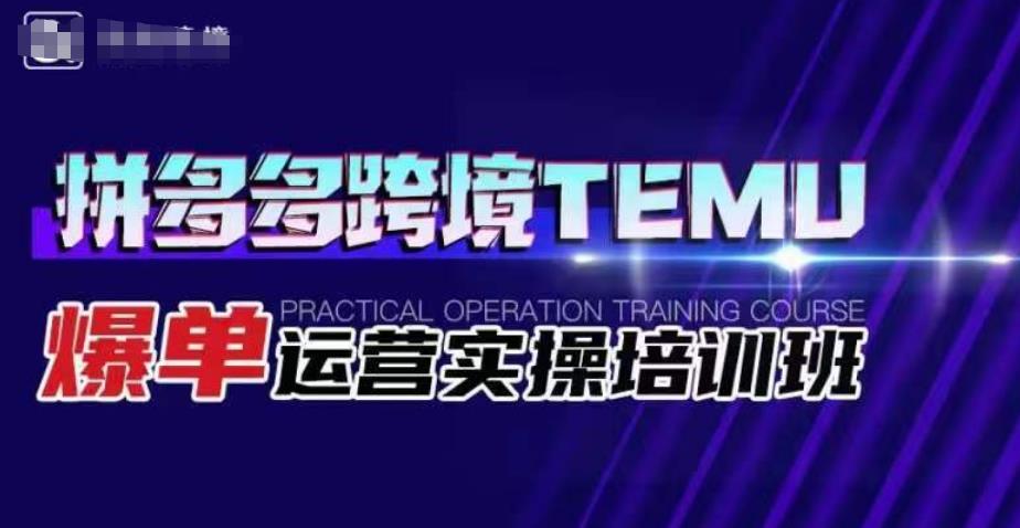 拼多多跨境TEMU爆单运营实操培训班，海外拼多多的选品、运营、爆单-52资源库