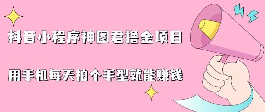 抖音小程序神图君撸金项目，用手机每天拍个手型挂载一下小程序就能赚钱【揭秘】-52资源库