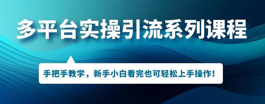 多平台引流实操系列课程，新手小白看完也可轻松上手进行引流操作-52资源库