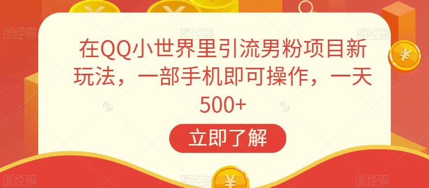 在QQ小世界里引流男粉项目新玩法，一部手机即可操作，一天500+【揭秘】-52资源库