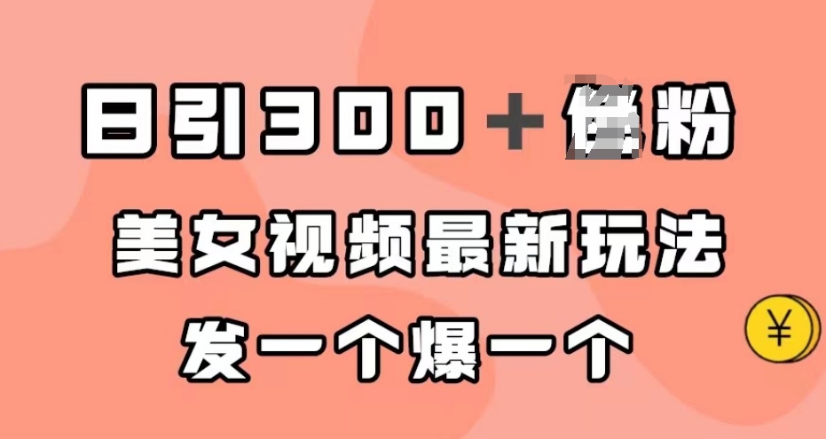 日引300＋男粉，美女视频最新玩法，发一个爆一个【揭秘】-52资源库