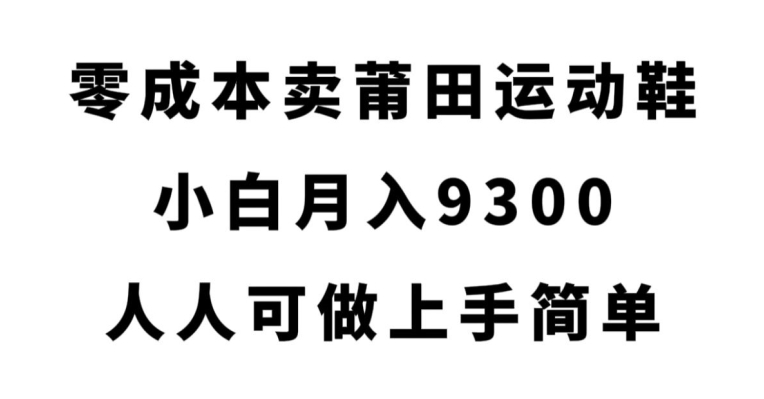 零成本卖莆田运动鞋，小白月入9300，人人可做上手简单【揭秘】-52资源库