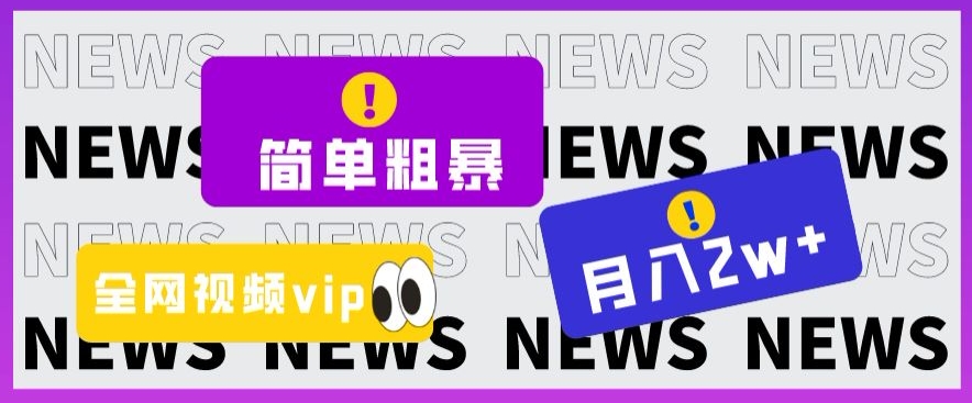 简单粗暴零成本，高回报，全网视频VIP掘金项目，月入2万＋【揭秘】-52资源库