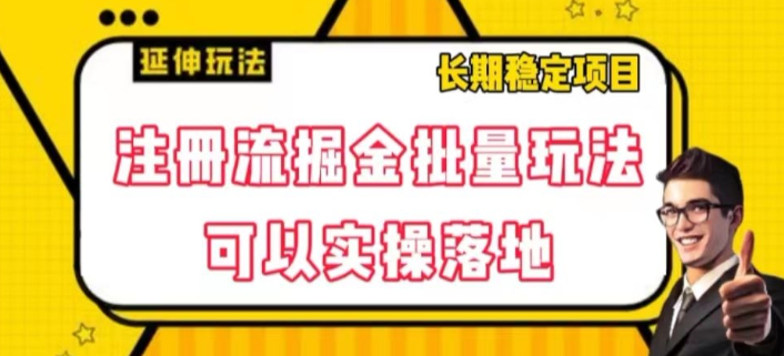 注册流掘金批量玩法，可以实操落地【揭秘】-52资源库