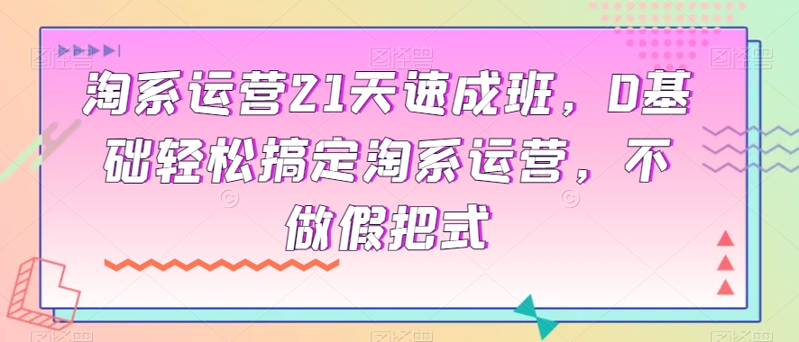 淘系运营21天速成班，0基础轻松搞定淘系运营，不做假把式-52资源库