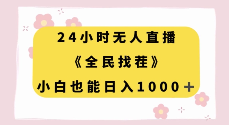 24小时无人直播，全民找茬，小白也能日入1000+【揭秘】-52资源库