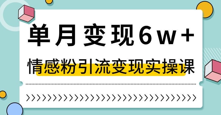 单月变现6W+，抖音情感粉引流变现实操课，小白可做，轻松上手，独家赛道【揭秘】-52资源库