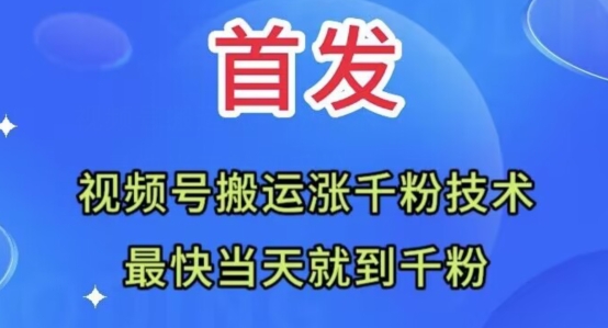 全网首发：视频号无脑搬运涨千粉技术，最快当天到千粉【揭秘】-52资源库