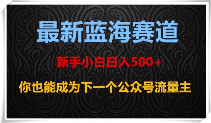 最新蓝海赛道，新手小白日入500+，你也能成为下一个公众号流量主【揭秘】-52资源库