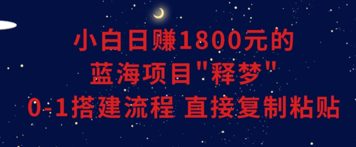 小白能日赚1800元的蓝海项目”释梦”0-1搭建流程可直接复制粘贴长期做【揭秘】-52资源库