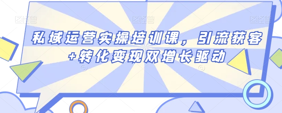 私域运营实操培训课，引流获客+转化变现双增长驱动-52资源库