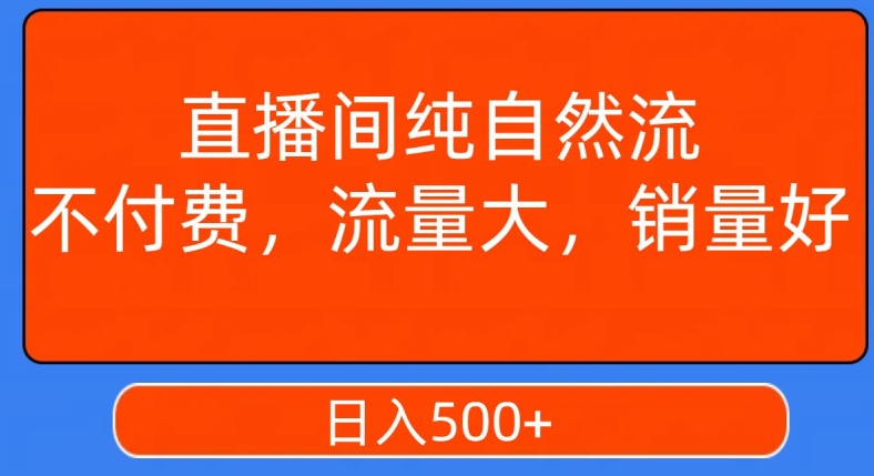 视频号直播间纯自然流，不付费，白嫖自然流，自然流量大，销售高，月入15000+【揭秘】-52资源库