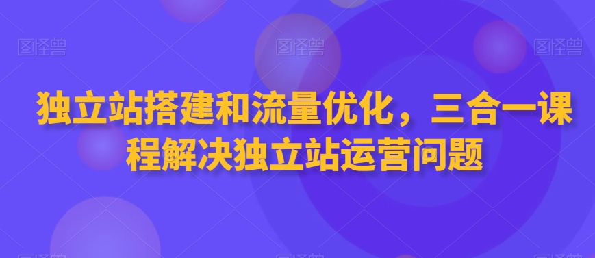 独立站搭建和流量优化，三合一课程解决独立站运营问题-52资源库