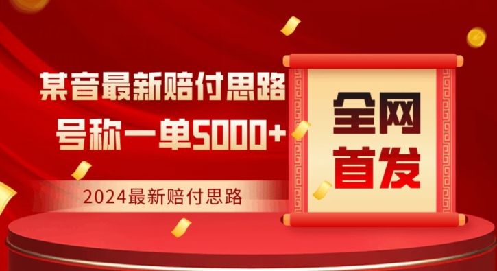 全网首发，2024最新抖音赔付项目，号称一单5000+保姆级拆解【仅揭秘】-52资源库