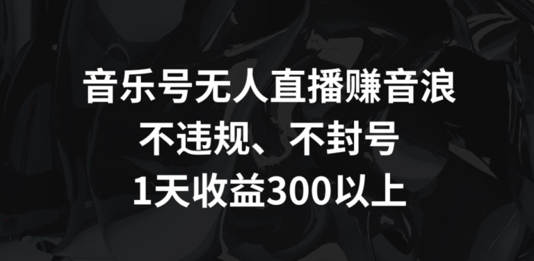 音乐号无人直播赚音浪，不违规、不封号，1天收益300+【揭秘】-52资源库